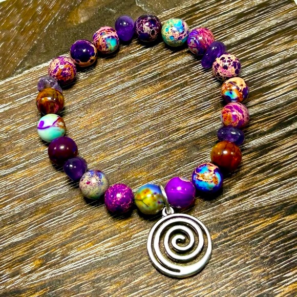 Handmade Galaxy Bracelet With Natural Sea Sediment Stones!